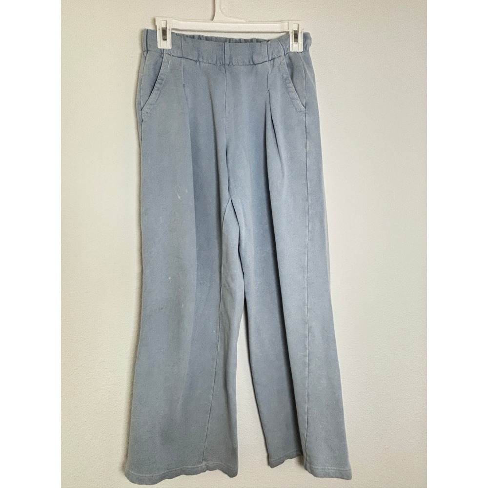 Aerie Light Blue Wide Leg‎ Pleated Sweatpants XXS High Rise Lounge Pants